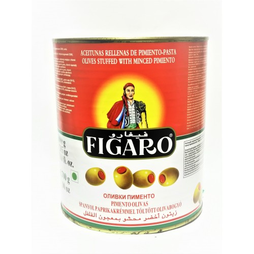 23-OLIVES GREEN STUFFED WITH PIMENTOS FIGARO (3KG) （青橄榄夹红灯笼椒）