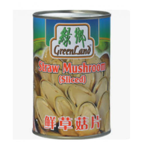 31-草菇片 STRAW MUSHROOM PIECES & STEMS GREENLAND/ CENDAWAN STRAW POTONG DALAM TIN