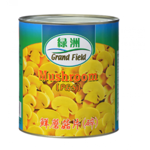 31-蘑菇片-绿洲 BUTTON MUSHROOM PIECES & STEMS GRAND FIELD / CENDAWAN BUTTON POTONG DALAM TIN (2.84KG)